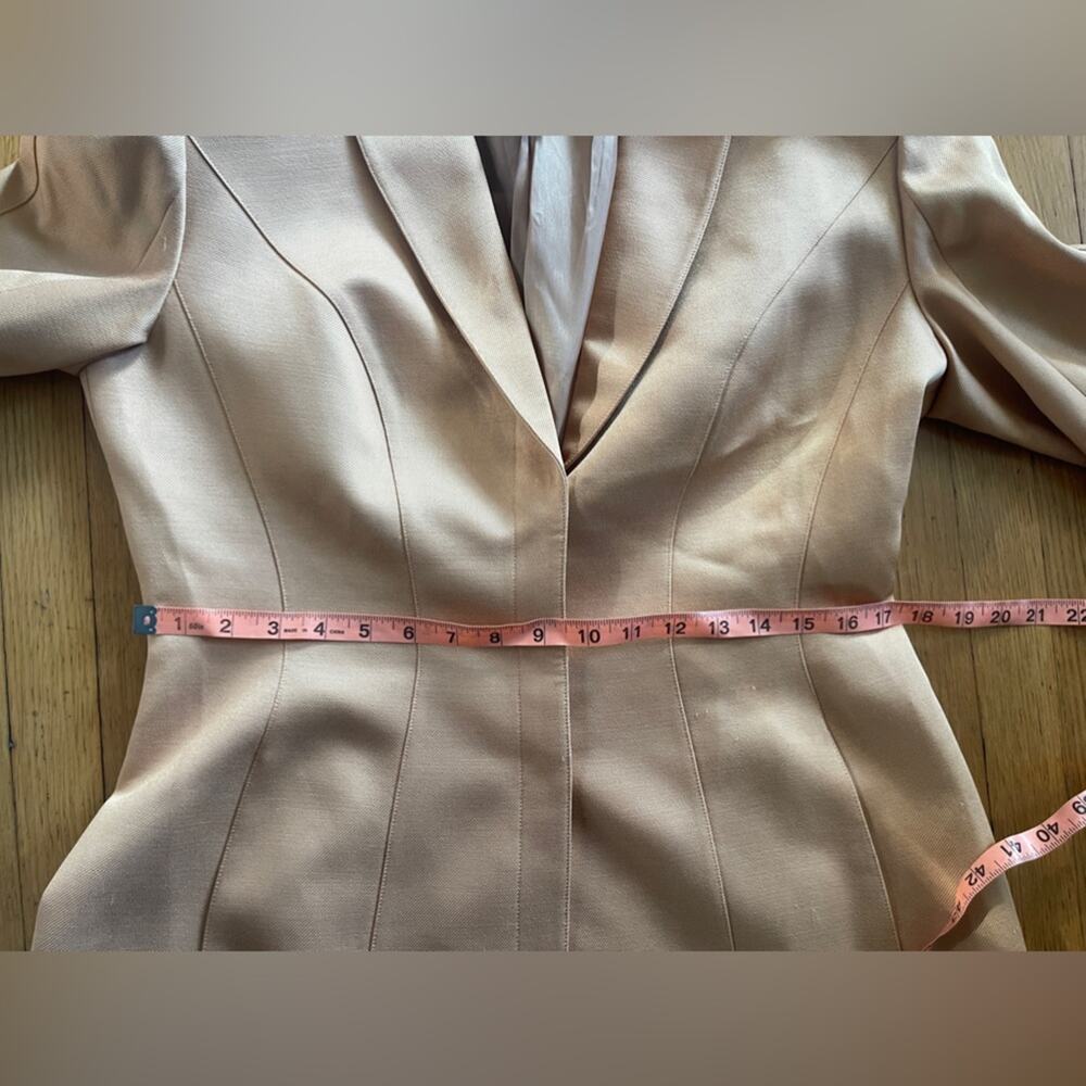 90s Vintage Thierry Mugler Peach Wool Blend Suit - Picture 11 of 16